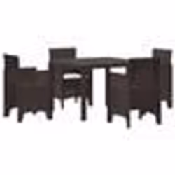 vidaXL Ensemble de salle à manger de jardin 5 pcs Marron Polypropylène
