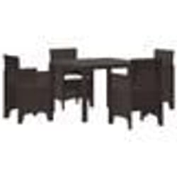 vidaXL Ensemble de salle à manger de jardin 5 pcs Marron Polypropylène