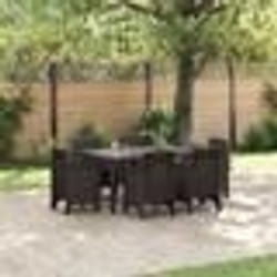 vidaXL Ensemble de salle à manger extérieur 7 pcs Marron