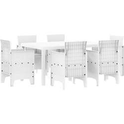 Vidaxl - Ensemble de Salle à Manger de Jardin 7 pcs Blanc