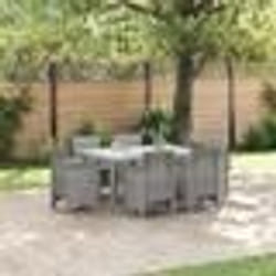 vidaXL Ensemble de Salle à Manger de Jardin 7 pcs Gris clair Plastique