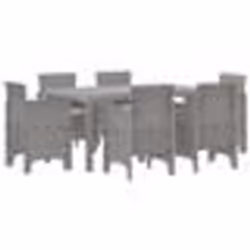 vidaXL Ensemble de Salle à Manger de Jardin 7 pcs Gris clair Plastique