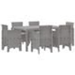 vidaXL Ensemble de Salle à Manger de Jardin 7 pcs Gris clair Plastique