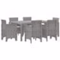 vidaXL Ensemble de salle à manger de jardin 7 pcs Gris clair Plastique