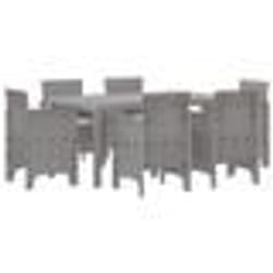 vidaXL Ensemble de salle à manger de jardin 7 pcs Gris clair Plastique