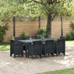 vidaXL Ensemble de salle à manger pour jardin 9 pcs Anthracite