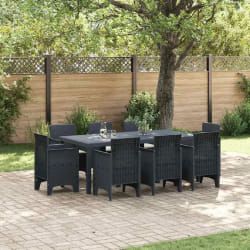 vidaXL Ensemble de salle à manger de jardin 9 pcs Anthracite