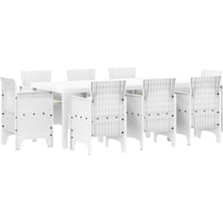 Vidaxl - Ensemble de salle à manger de jardin 9 pcs Blanc
