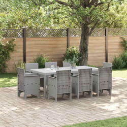 Vidaxl Ensemble De Salle À Manger Pour Jardin 9 Pcs Gris Clair