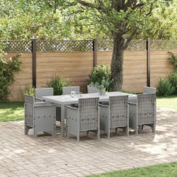 vidaXL Ensemble de salle à manger pour jardin 9 pcs Gris clair