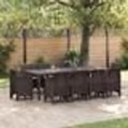 vidaXL Ensemble de Salle à Manger de Jardin 11 pcs Marron