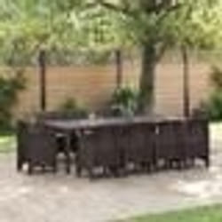 vidaXL Ensemble de Salle à Manger de Jardin 11 pcs Marron