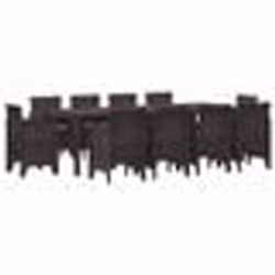 vidaXL Ensemble salle à manger jardin 11 pcs Marron 250 x 100 x 73 cm