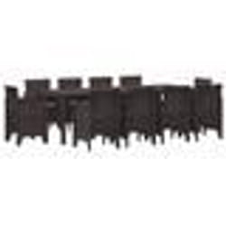 vidaXL Ensemble salle à manger jardin 11 pcs Marron 250 x 100 x 73 cm