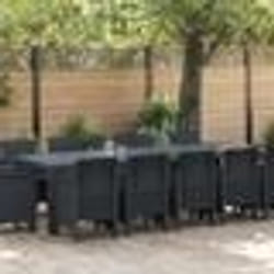 Ensemble de salle à manger de jardin vidaXL 13 pièces Anthracite Poly Rattan 3378612