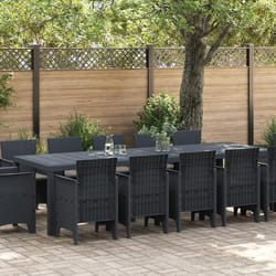 Ensemble de salle à manger de jardin vidaXL en 13 pièces avec coussins anthracite poly rattan 3378613