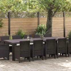 vidaXL Ensemble de salle à manger pour jardin 13 pcs Marron Rotin