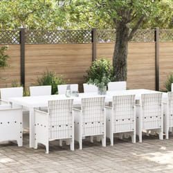 Vidaxl - Ensemble de salle à manger de jardin 13 pièces avec coussins en poly rattan blanc