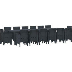 Vidaxl - Ensemble de salle à manger de jardin 15 pcs Anthracite Grand