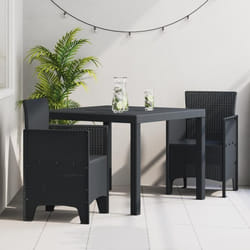 vidaXL Ensemble de salle à manger de jardin 3 pièces en polyrotin anthracite 3378672
