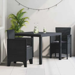 vidaXL Ensemble de salle à manger pour jardin 3 pcs Anthracite