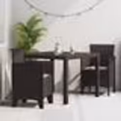 vidaXL Ensemble dîner jardin 3 pcs Marron 100 x 100 x 73 cm