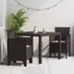 vidaXL Ensemble dîner jardin 3 pcs Marron 100 x 100 x 73 cm