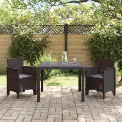 vidaXL Ensemble de salle à manger de jardin 3 pcs Marron