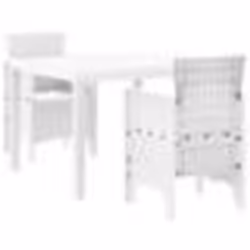 vidaXL Ensemble Salle à Manger Jardin 3 pcs Blanc 100 x 100 x 73 cm