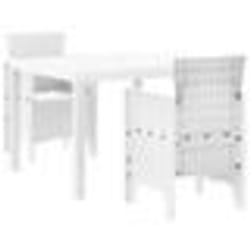 vidaXL Ensemble Salle à Manger Jardin 3 pcs Blanc 100 x 100 x 73 cm