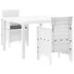 vidaXL Ensemble de Salle à Manger de Jardin 3 pcs Blanc