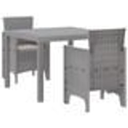 vidaXL Ensemble de salle à manger de jardin 3 pcs Gris clair