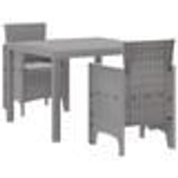 vidaXL Ensemble de jardin 3 pcs Gris clair 100 x 100 x 73 cm