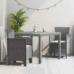 vidaXL Ensemble de salle à manger de jardin 3 pcs Gris clair