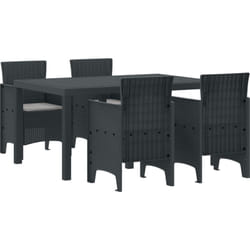 Vidaxl - Ensemble de Salle à Manger de Jardin 5 Pièces avec Coussins Anthracite en Rotin Poly