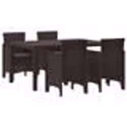 vidaXL Ensemble de Repas de Jardin 5 pcs Marron 150 x 100 x 73 cm