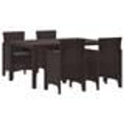 vidaXL Ensemble de Repas de Jardin 5 pcs Marron 150 x 100 x 73 cm