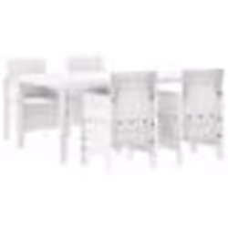 vidaXL Ensemble de Salle à Manger Jardin 5 pcs Blanc 150 x 100 x 73 cm