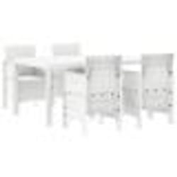 vidaXL Ensemble de Salle à Manger Jardin 5 pcs Blanc 150 x 100 x 73 cm