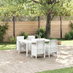 vidaXL Ensemble de salle à manger de jardin 5 pcs Blanc