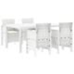 vidaXL Ensemble de Salle à Manger de Jardin 5 pcs Blanc