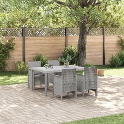 vidaXL Ensemble de 5 pièces de Salle à Manger de Jardin avec Coussin Gris Clair Rattan Poly 3378710
