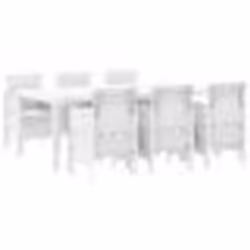 vidaXL Ensemble de salle à manger jardin 7 pcs Blanc 200 x 100 x 73 cm