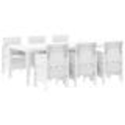 vidaXL Ensemble de salle à manger jardin 7 pcs Blanc 200 x 100 x 73 cm