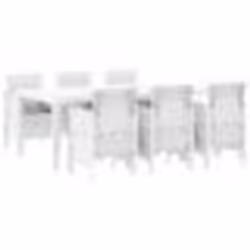 vidaXL Ensemble de salle à manger de jardin 7 pcs Blanc