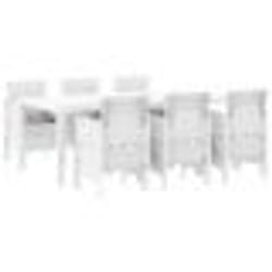 vidaXL Ensemble de salle à manger de jardin 7 pcs Blanc