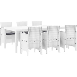 Vidaxl - Ensemble salle à manger jardin 7 pcs Blanc 200 x 100 x 73 cm