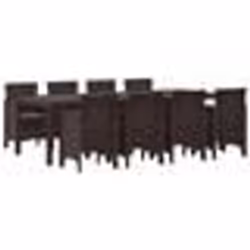vidaXL Ensemble de salle à manger jardin 9 pcs Marron