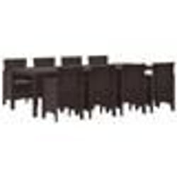 vidaXL Ensemble de salle à manger jardin 9 pcs Marron