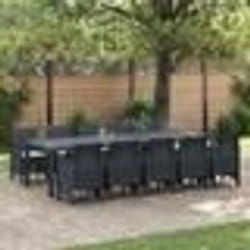 Ensemble de repas de jardin 11 pièces avec coussins en poly rattan anthracite vidaXL 3378756